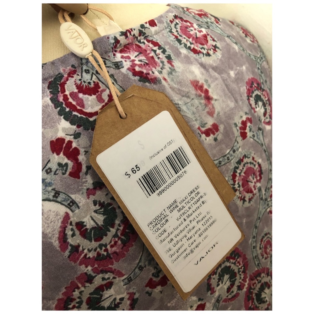 Vajor Wine Maxi Batik dress print made in India - Picture 15 of 16